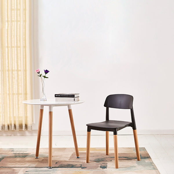Modern Style Plastic Dining Chair Open Back Dining Side Chair for Kitchen