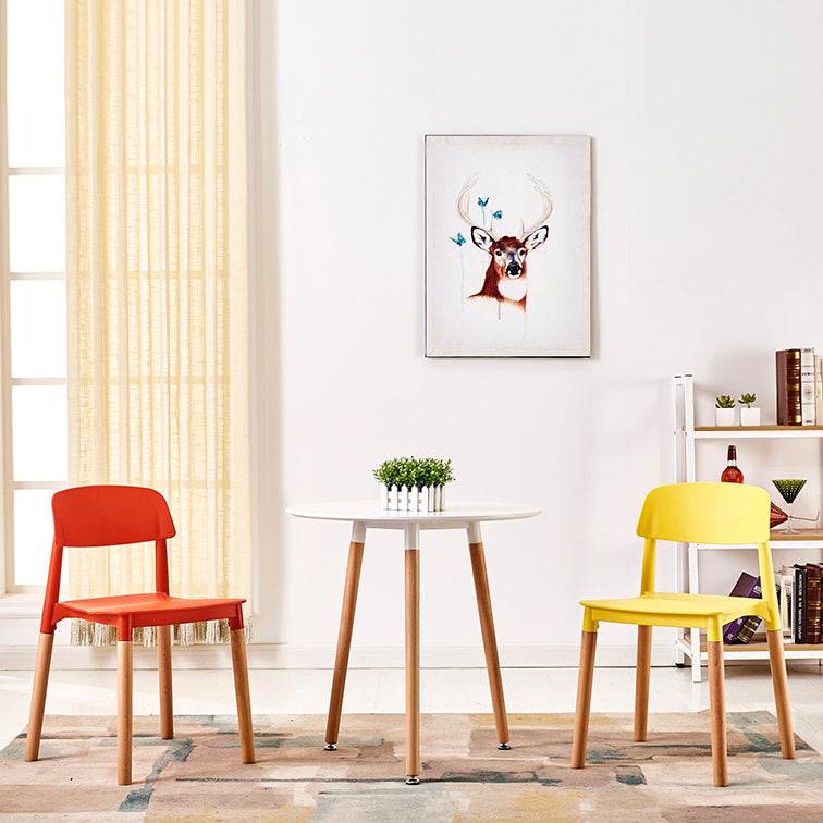 Modern Style Plastic Dining Chair Open Back Dining Side Chair for Kitchen
