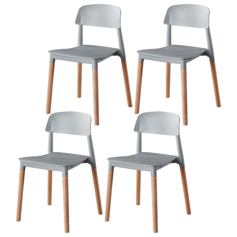 Modern Style Plastic Dining Chair Open Back Dining Side Chair for Kitchen