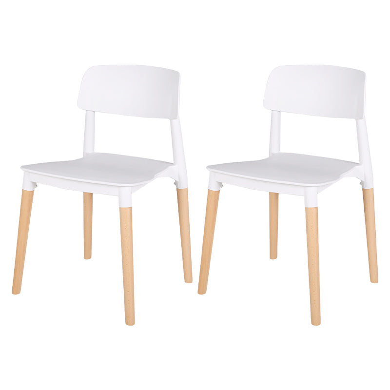 Modern Style Plastic Dining Chair Open Back Dining Side Chair for Kitchen