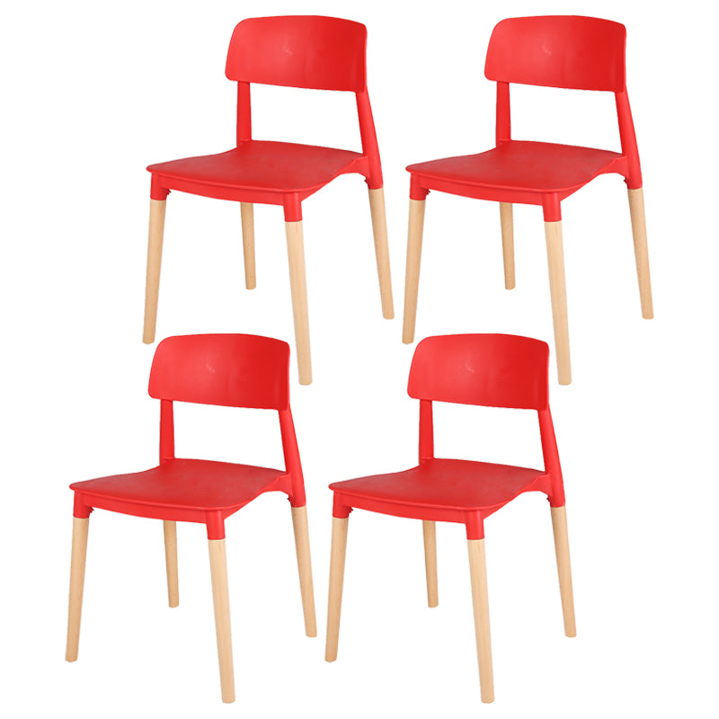 Modern Style Plastic Dining Chair Open Back Dining Side Chair for Kitchen