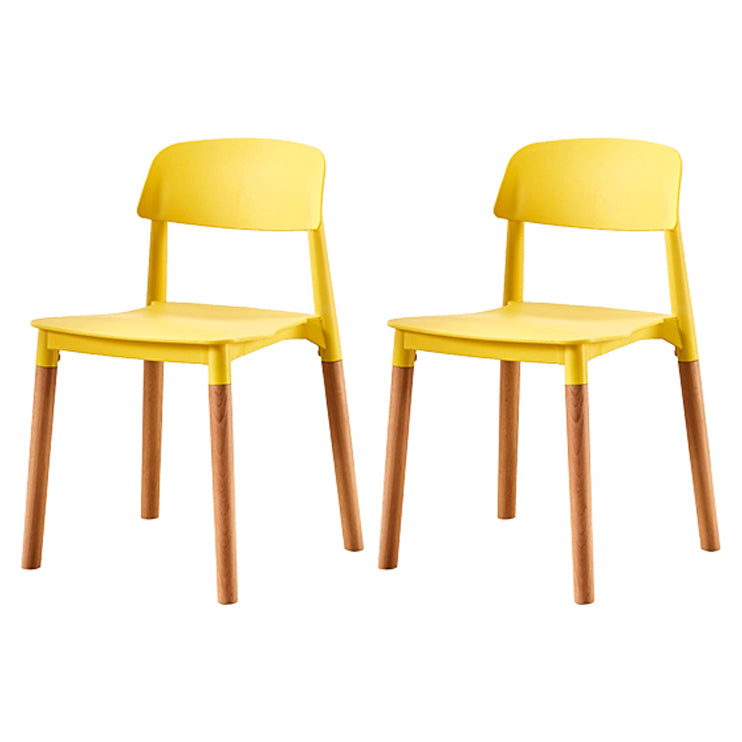 Modern Style Plastic Dining Chair Open Back Dining Side Chair for Kitchen