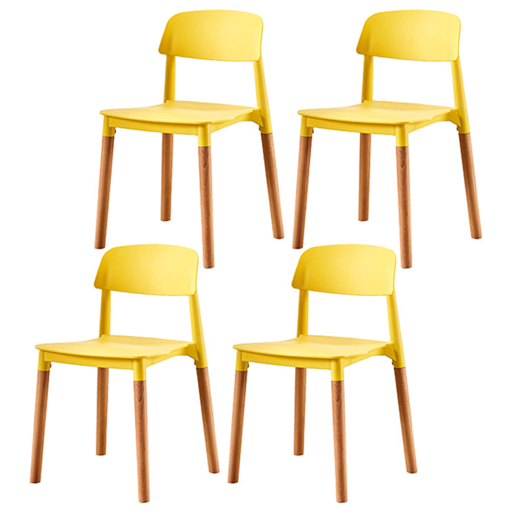 Modern Style Plastic Dining Chair Open Back Dining Side Chair for Kitchen