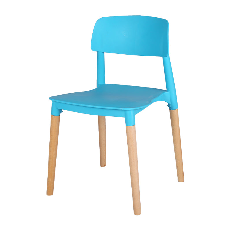 Modern Style Plastic Dining Chair Open Back Dining Side Chair for Kitchen