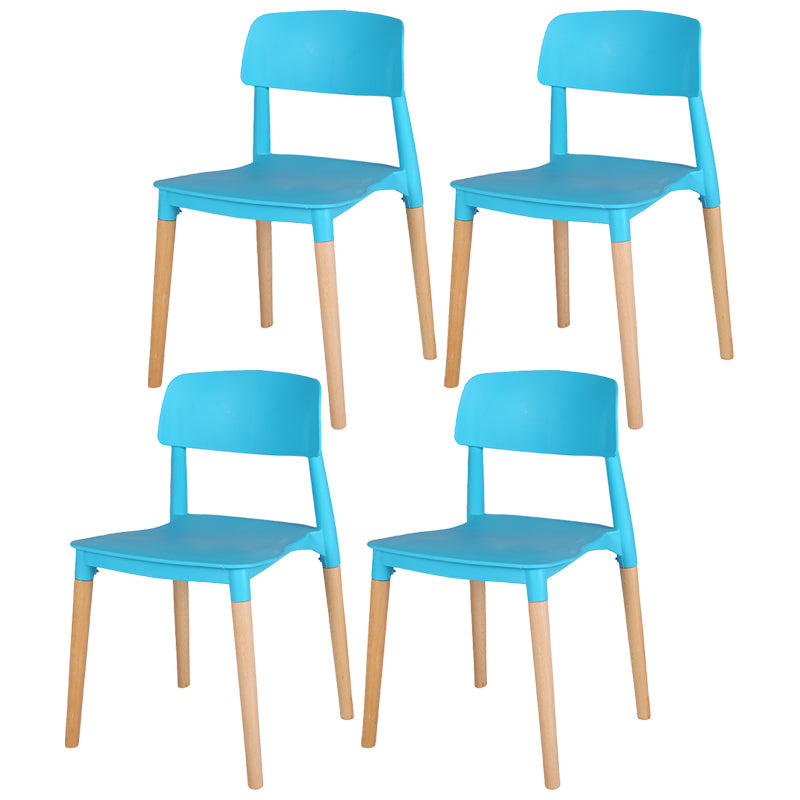 Modern Style Plastic Dining Chair Open Back Dining Side Chair for Kitchen