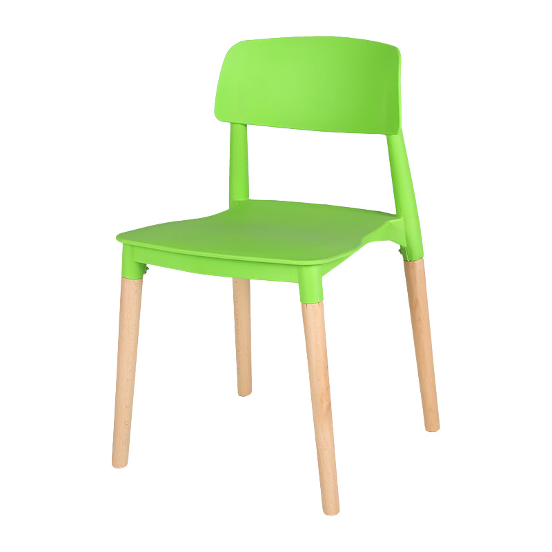 Modern Style Plastic Dining Chair Open Back Dining Side Chair for Kitchen