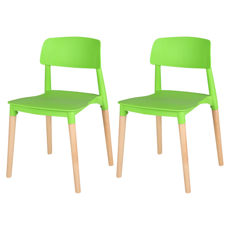 Modern Style Plastic Dining Chair Open Back Dining Side Chair for Kitchen