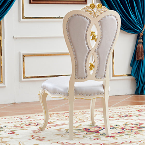 Victorian Style Solid Wood Dining Room Chair Armless Open Back Dining Side Chair for Home Use