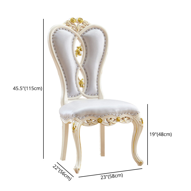Victorian Style Solid Wood Dining Room Chair Armless Open Back Dining Side Chair for Home Use