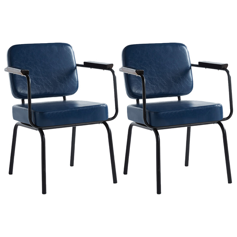 Industrial Style Upholstered Side Chairs with 4 Metal Black Legs Dining Chairs