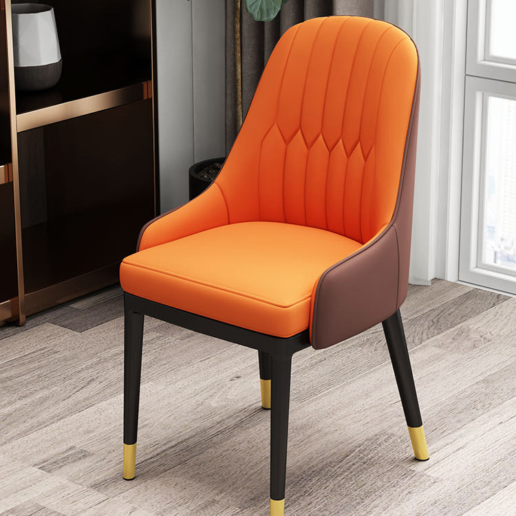 Scandinavian Style Metal Dining Chairs Dining Room Armless Parsons Chair