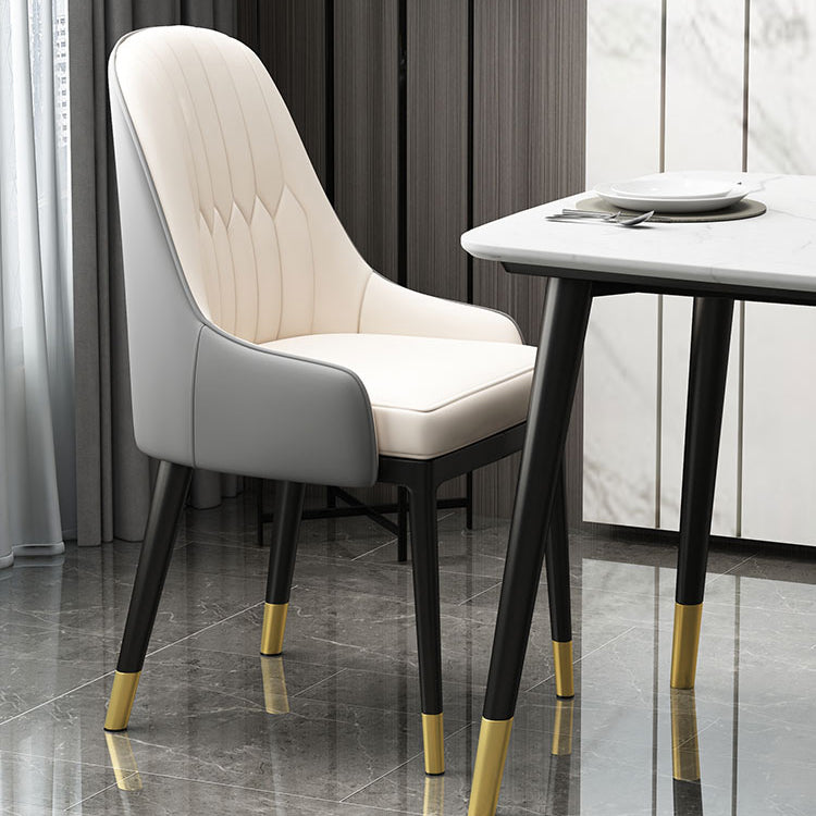 Scandinavian Style Metal Dining Chairs Dining Room Armless Parsons Chair