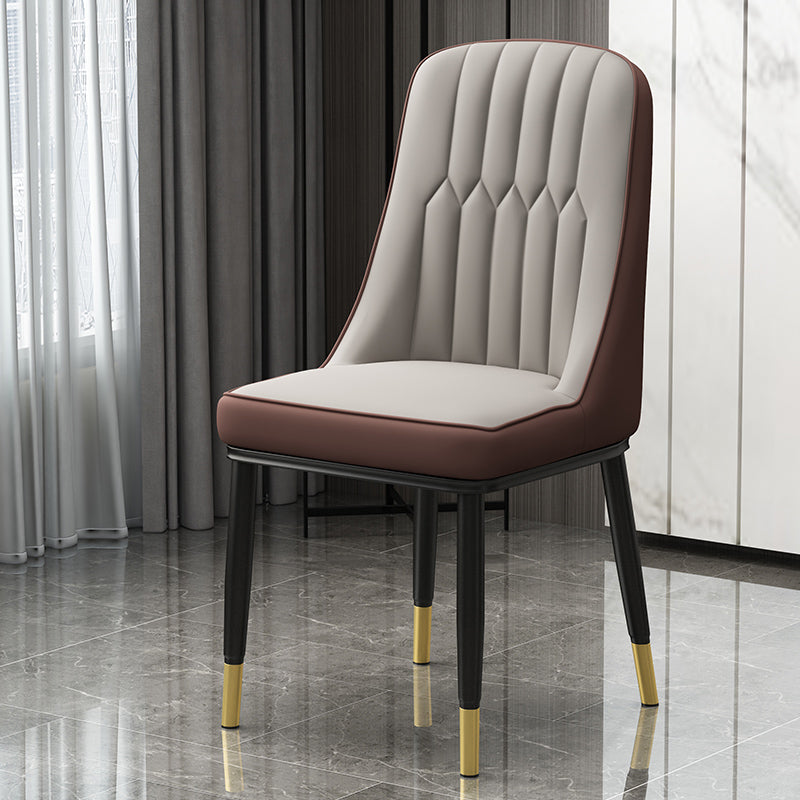 Scandinavian Style Metal Dining Chairs Dining Room Armless Parsons Chair