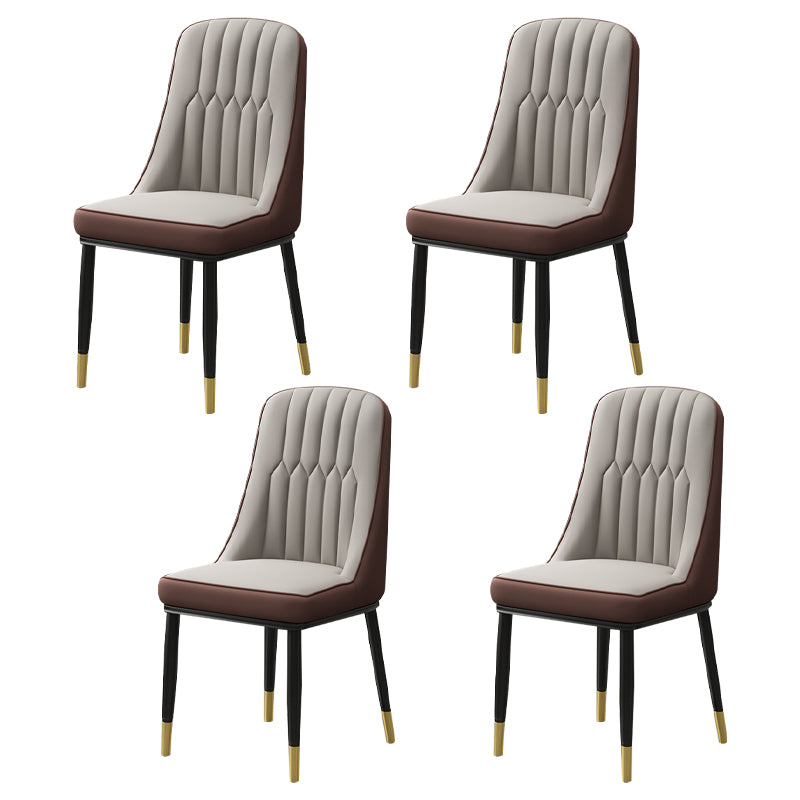 Scandinavian Style Metal Dining Chairs Dining Room Armless Parsons Chair
