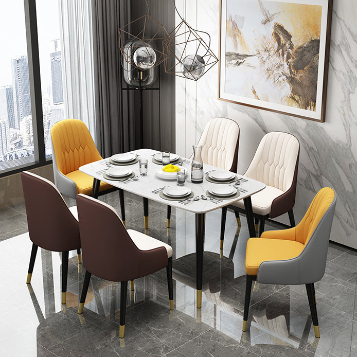 Scandinavian Style Metal Dining Chairs Dining Room Armless Parsons Chair