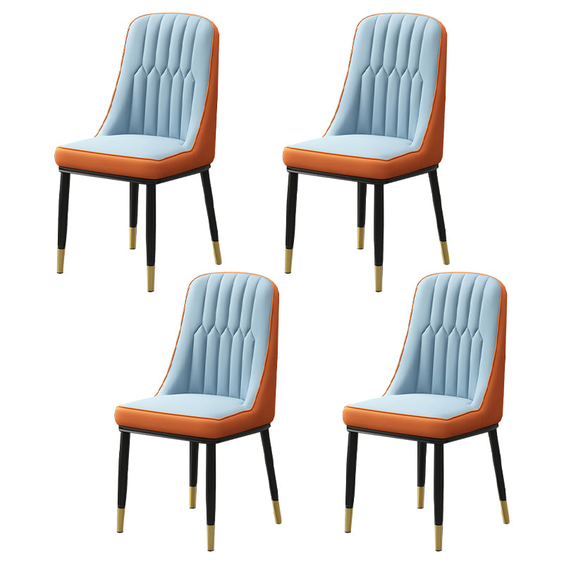 Scandinavian Style Metal Dining Chairs Dining Room Armless Parsons Chair