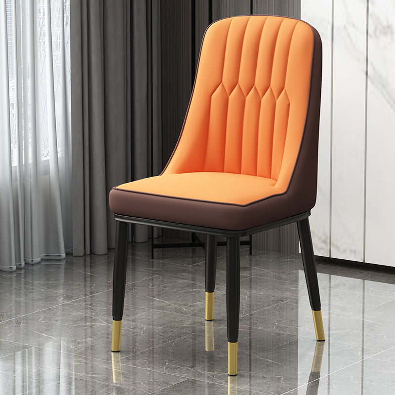 Scandinavian Style Metal Dining Chairs Dining Room Armless Parsons Chair