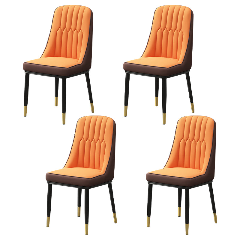 Scandinavian Style Metal Dining Chairs Dining Room Armless Parsons Chair