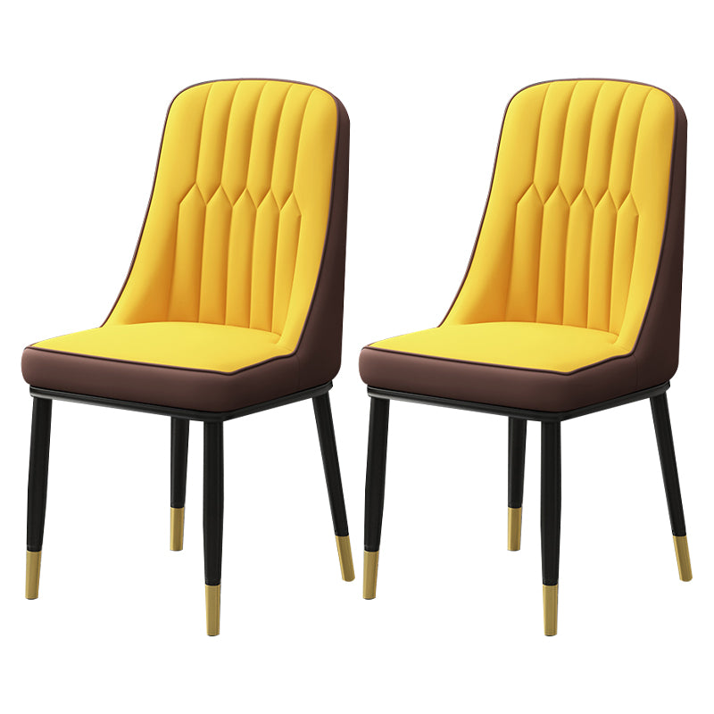 Scandinavian Style Metal Dining Chairs Dining Room Armless Parsons Chair