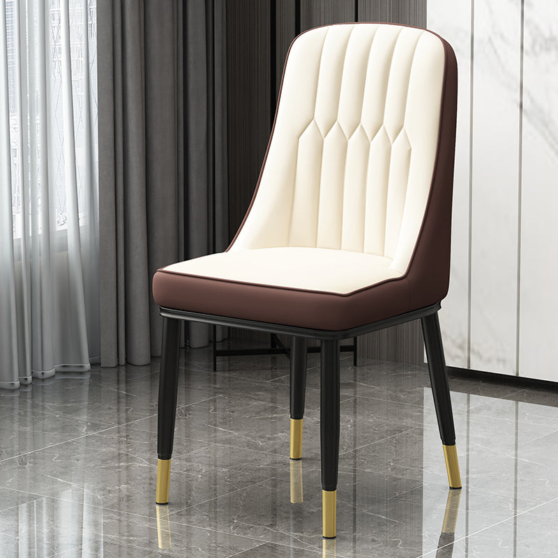 Scandinavian Style Metal Dining Chairs Dining Room Armless Parsons Chair