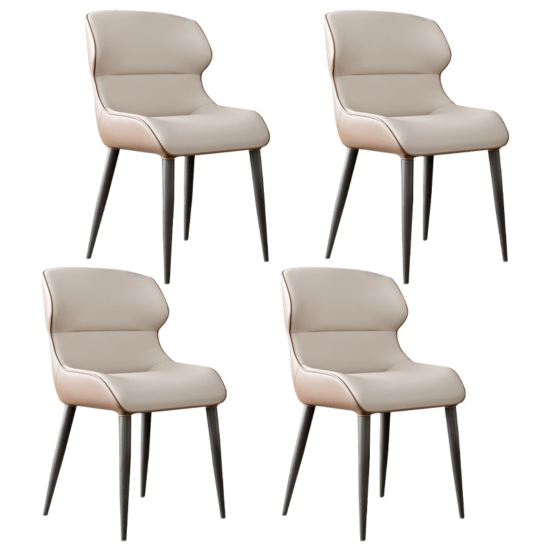 Modern Metal Indoor-Outdoor Chair Dining Room Armless Wingback Side Chair