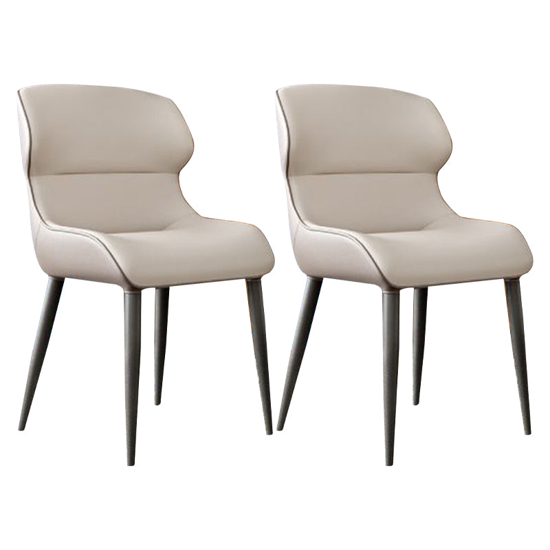 Modern Metal Indoor-Outdoor Chair Dining Room Armless Wingback Side Chair