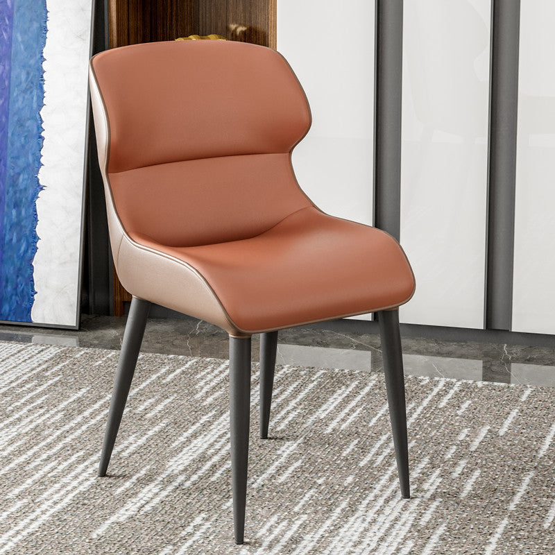 Modern Metal Indoor-Outdoor Chair Dining Room Armless Wingback Side Chair