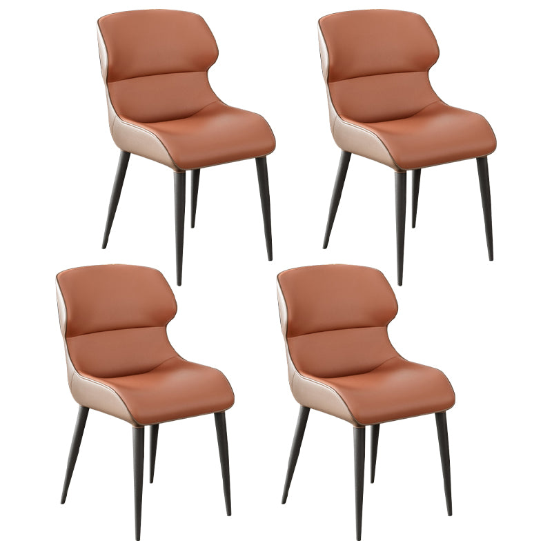 Modern Metal Indoor-Outdoor Chair Dining Room Armless Wingback Side Chair