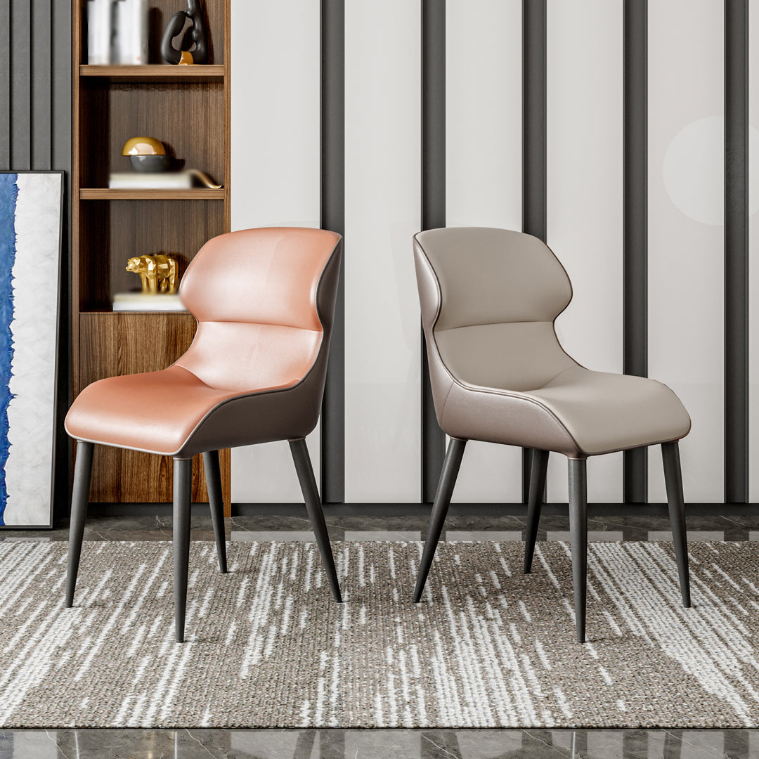 Modern Metal Indoor-Outdoor Chair Dining Room Armless Wingback Side Chair