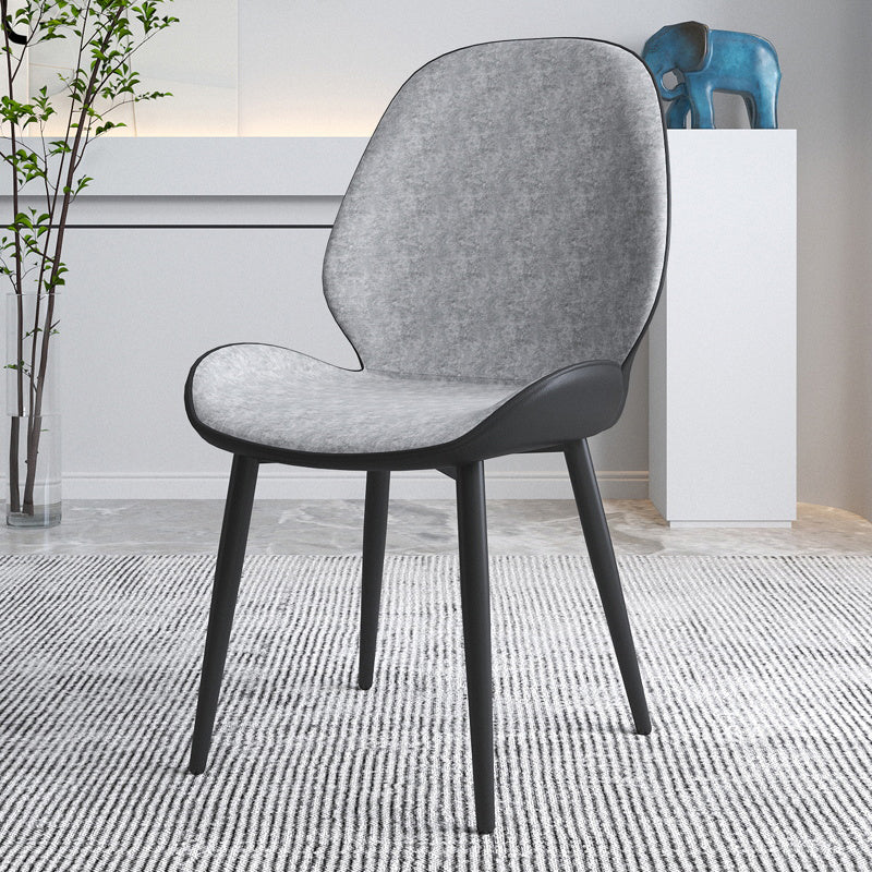 Chaise contemporaine en métal intérieur-extérieur, chaise d'appoint sans accoudoirs à oreilles