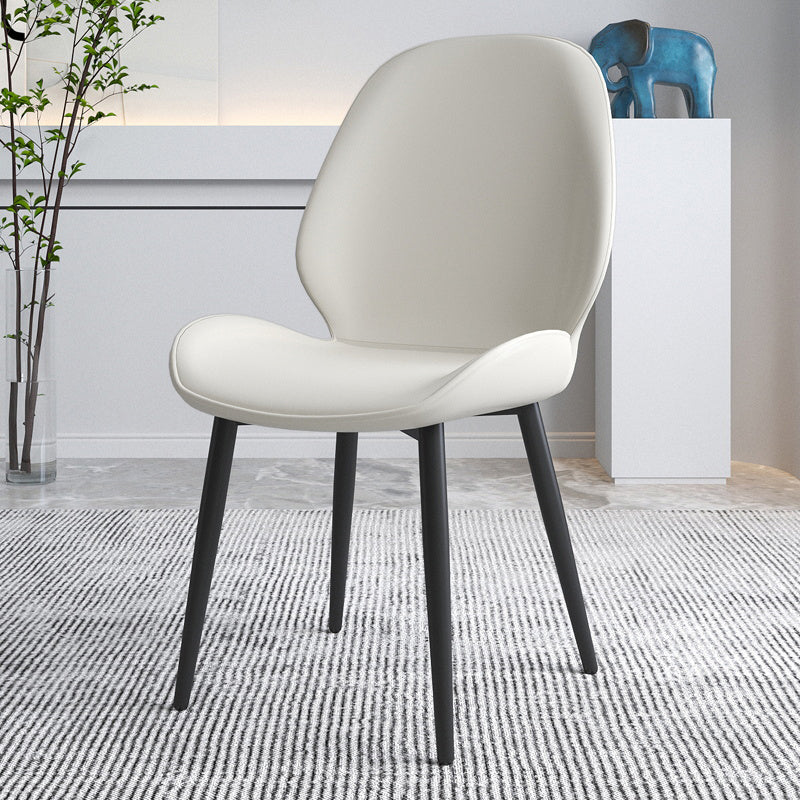 Chaise contemporaine en métal intérieur-extérieur, chaise d'appoint sans accoudoirs à oreilles