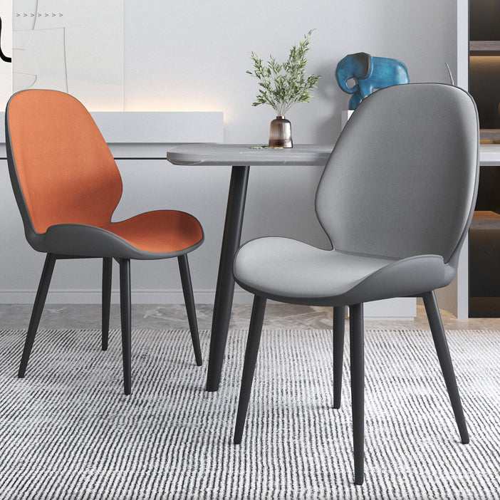 Chaise contemporaine en métal intérieur-extérieur, chaise d'appoint sans accoudoirs à oreilles
