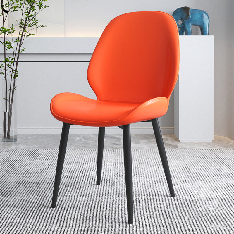 Chaise contemporaine en métal intérieur-extérieur, chaise d'appoint sans accoudoirs à oreilles
