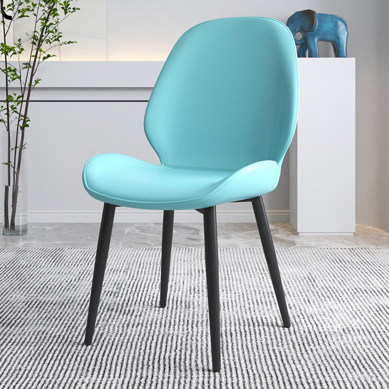Chaise contemporaine en métal intérieur-extérieur, chaise d'appoint sans accoudoirs à oreilles