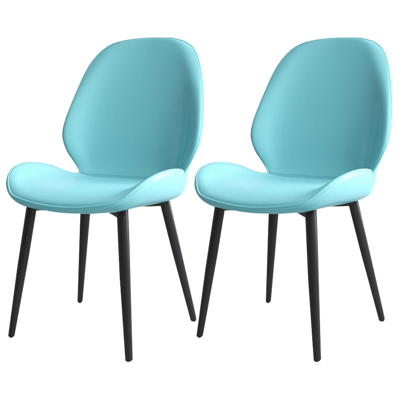 Chaise contemporaine en métal intérieur-extérieur, chaise d'appoint sans accoudoirs à oreilles