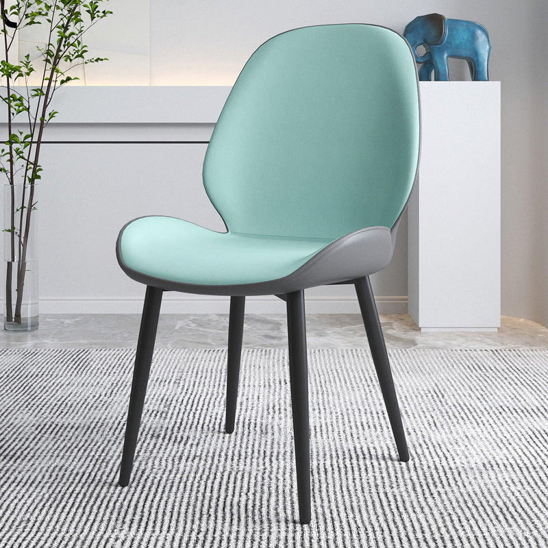 Chaise contemporaine en métal intérieur-extérieur, chaise d'appoint sans accoudoirs à oreilles