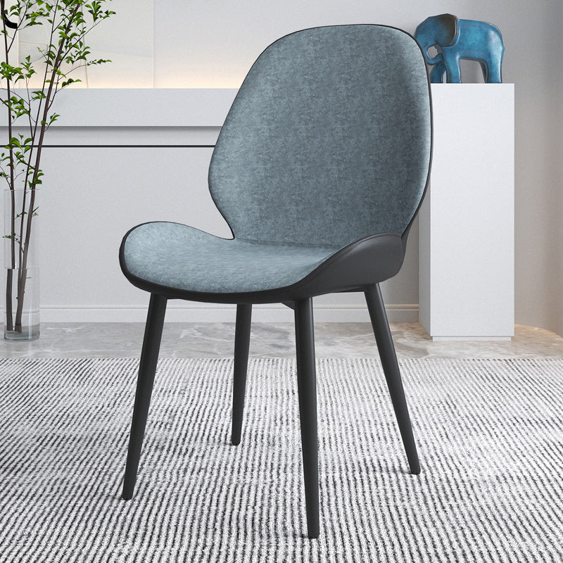 Chaise contemporaine en métal intérieur-extérieur, chaise d'appoint sans accoudoirs à oreilles