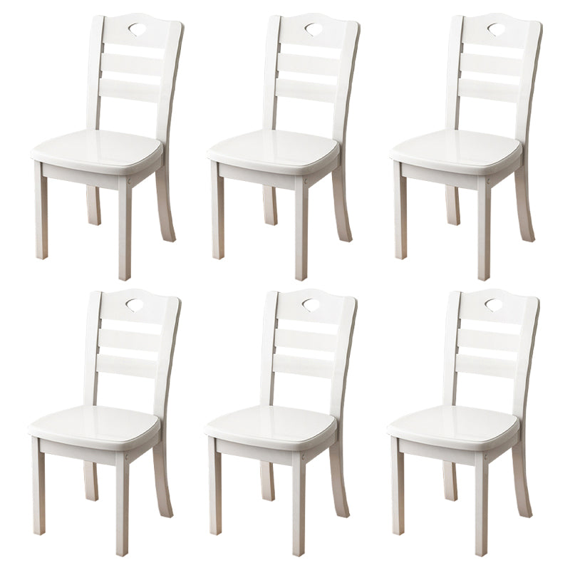 Contemporary Indoor-Outdoor Wood Chair Home Armless Ladder Back Dining Chair