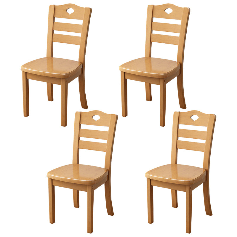 Contemporary Indoor-Outdoor Wood Chair Home Armless Ladder Back Dining Chair