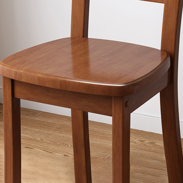 Contemporary Indoor-Outdoor Wood Chair Home Armless Ladder Back Dining Chair