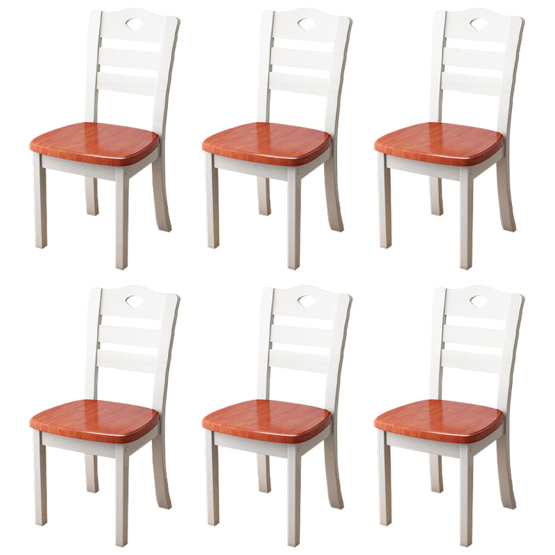 Contemporary Indoor-Outdoor Wood Chair Home Armless Ladder Back Dining Chair
