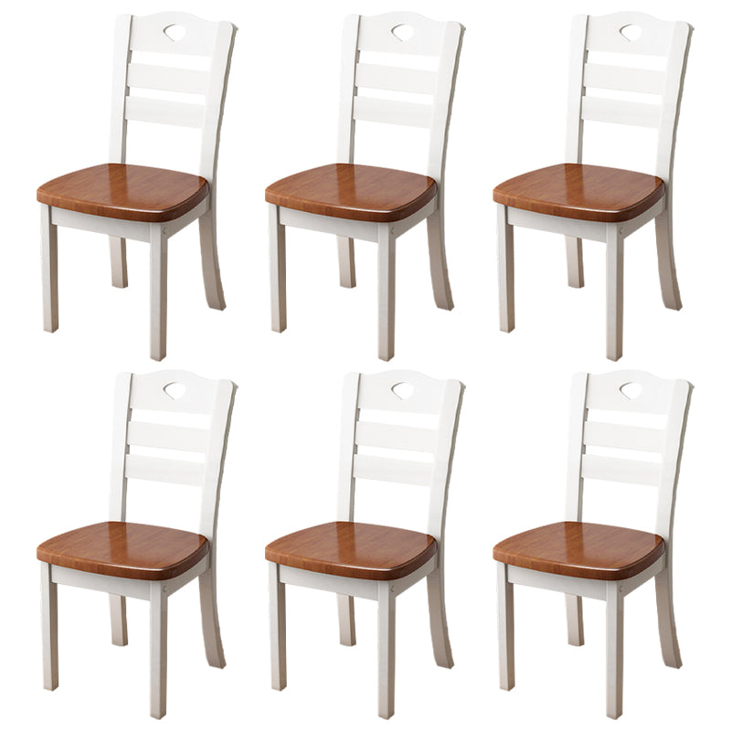 Contemporary Indoor-Outdoor Wood Chair Home Armless Ladder Back Dining Chair