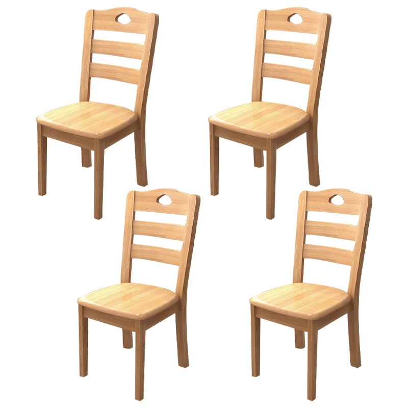Contemporary Indoor-Outdoor Wood Chair Home Armless Ladder Back Dining Chair