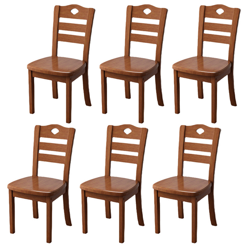 Contemporary Indoor-Outdoor Wood Chair Home Armless Ladder Back Dining Chair