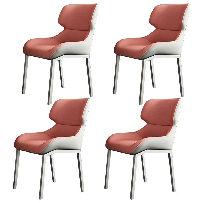 Contemporary Metal Dining Room Armless chairs Wingback Side Chair for Home Use