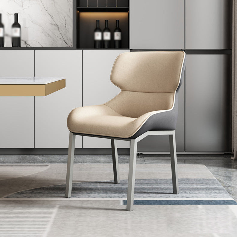 Contemporary Metal Dining Room Armless chairs Wingback Side Chair for Home Use