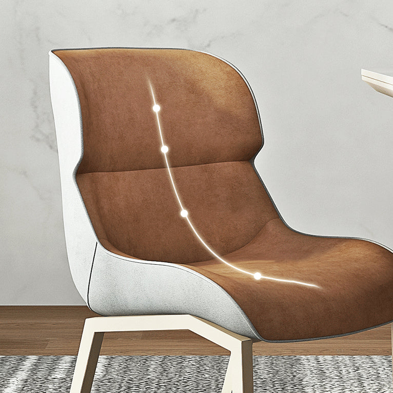 Contemporary Metal Dining Room Armless chairs Wingback Side Chair for Home Use