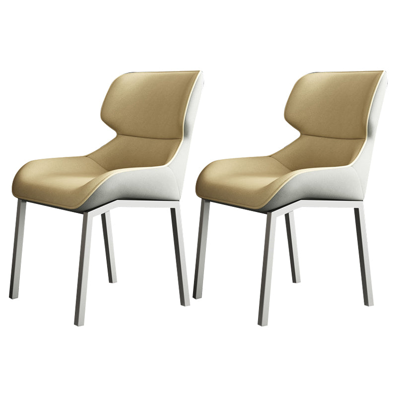 Contemporary Metal Dining Room Armless chairs Wingback Side Chair for Home Use
