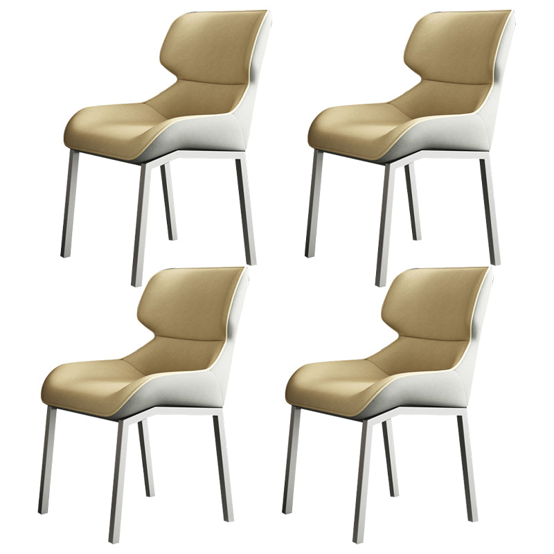 Contemporary Metal Dining Room Armless chairs Wingback Side Chair for Home Use
