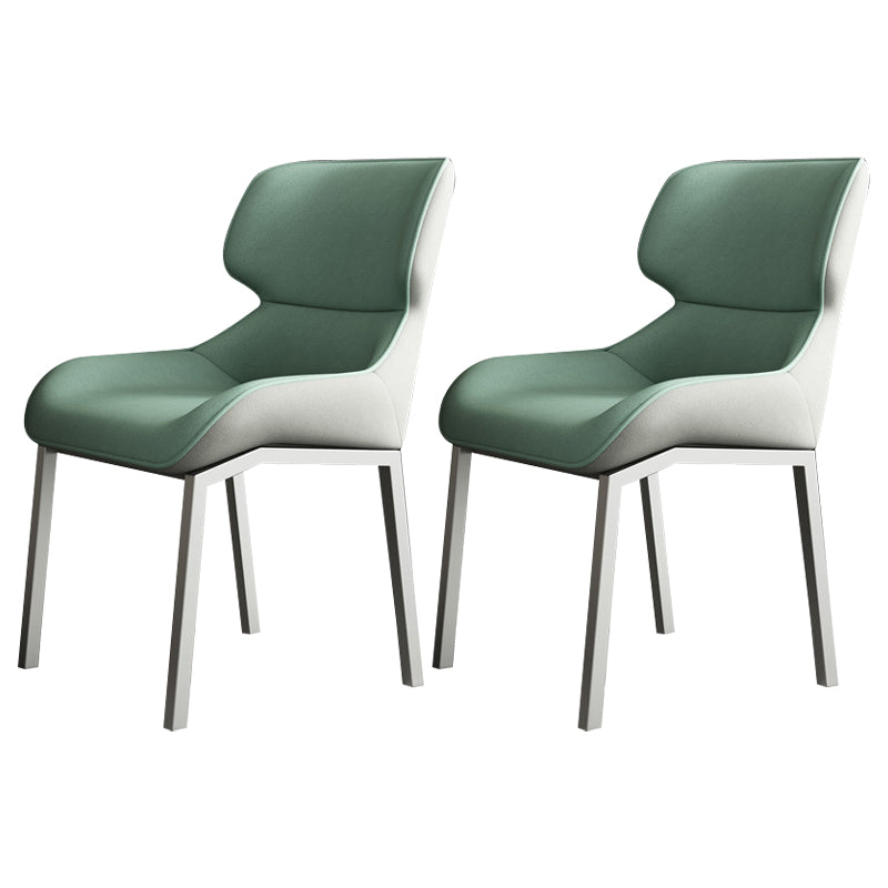 Contemporary Metal Dining Room Armless chairs Wingback Side Chair for Home Use